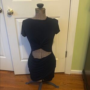 Elegant Navy Ruched Dress